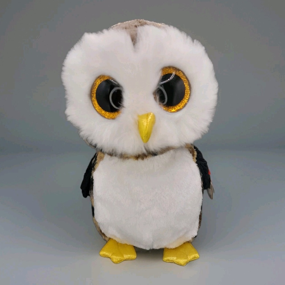 Ty Beanie Boos OWLIVER Camo Owl Plush 9" Medium Stuffed Animal Sparkle Eyes 2015